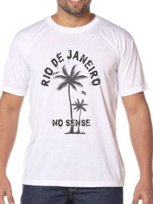 Camiseta Rio De Janeiro Básica Branca Estampado - No Sense (4)