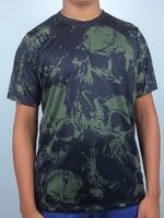 Camiseta Skull Preto Caveiras Modelo Slim - TOTAL - NO SENSE