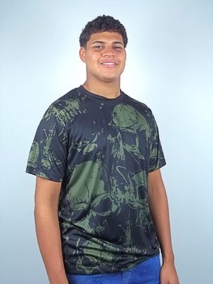 Camiseta Skull Preto Caveiras Modelo Slim (2)
