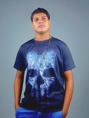 Camiseta Skull Preto Modelo Slim Caveira - TOTAL - NO SENSE (2)