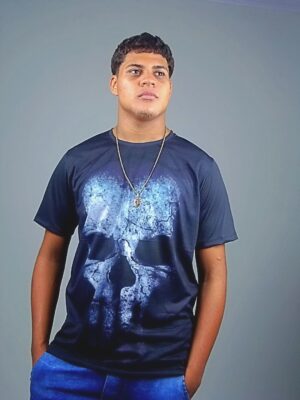 Camiseta Skull Preto Modelo Slim Caveira - TOTAL - NO SENSE (3)