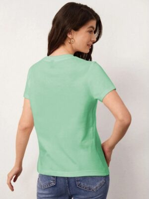 Camiseta Verde Babylook Básico Lisa Sem Estampa - No Sense (3)