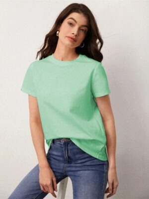 Camiseta Verde Babylook Básico Lisa Sem Estampa - No Sense (5)