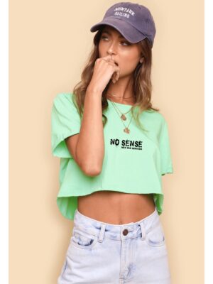 Camiseta Verde Claro Cropped No Sense Soltinha - No Sense (1)