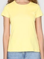 Camisetas Babylook Básica Amarelo Claro Sem Estampa - No Sense