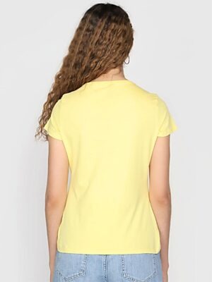 Camisetas Babylook Básica Amarelo Claro Sem Estampa - No Sense (2)