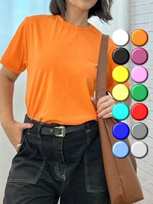 Camisetas Oversized Feminina Básica Modelagem Convencional Cores
