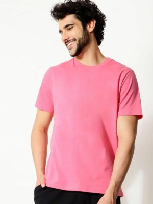 Camisetas Rosa Básica Slim Modelagem Convencional (2)