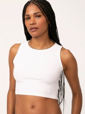 Cropped Canelado Regata Tee Branco ou Preto - No Sense (3)