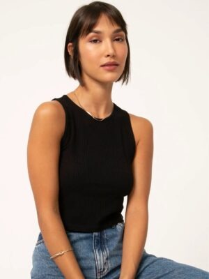 Cropped Canelado Regata Tee Branco ou Preto - No Sense (4)