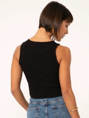Cropped Canelado Regata Tee Branco ou Preto - No Sense (5)