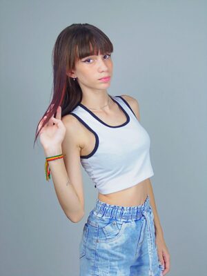 Cropped Regata Canelado Ringer Tee Lisa Sem Estampa__ (2)