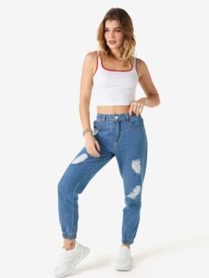 Cropped Regata Canelado Ringer Tee Vermelho Sem Estampa (4)