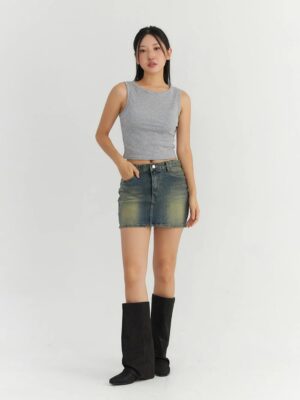 Cropped Regata Cinza Crop Top Soltinho Regatinha Lisa Sem Estampas (05)