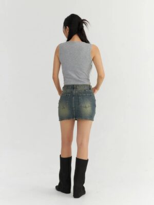 Cropped Regata Cinza Crop Top Soltinho Regatinha Lisa Sem Estampas (09)