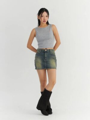 Cropped Regata Cinza Crop Top Soltinho Regatinha Lisa Sem Estampas (10)