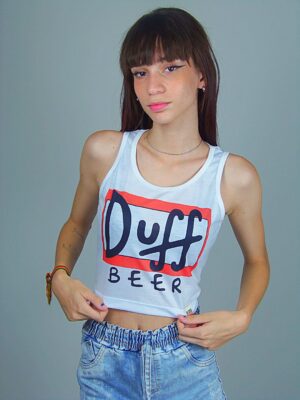 Cropped Regata Duff Beer Regatinha Crop Top Branco_ (4)