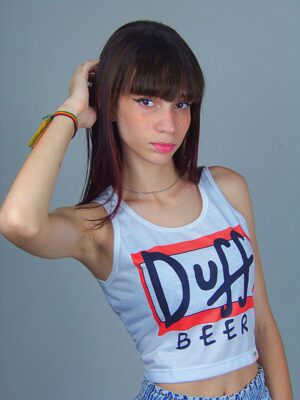 Cropped Regata Duff Beer Regatinha Crop Top Branco_ (6)