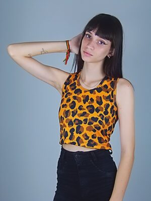 Cropped Regata Onça Print Canelado (3)