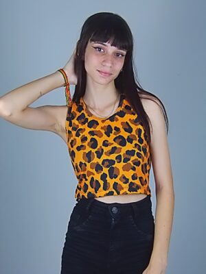 Cropped Regata Onça Print Canelado (8)