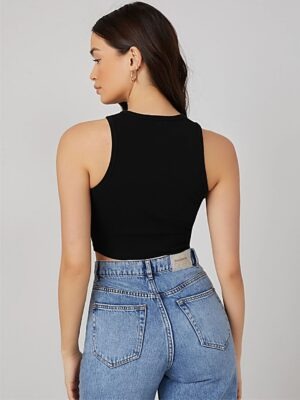 Cropped Regata Tee 100% Algodão Branco ou Preto (11)
