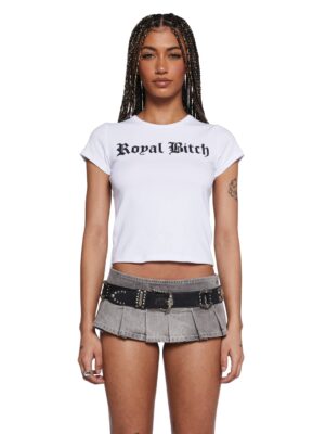Cropped Tee Branco Soltinha Royal Bitch (03)