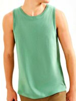 Camiseta Masculina Regata Verde Lisa Sem Estampa T-Shirt Tee - No Sense