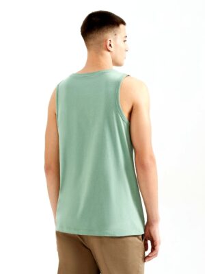 NS_Camiseta Masculina Regata Verde Lisa Sem Estampa T-Shirt Tee (1)