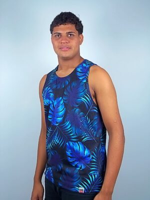 Preto_Regata Masculino Estampada Floral (3)