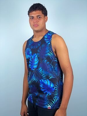 Preto_Regata Masculino Estampada Floral (4)