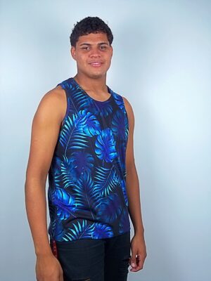 Preto_Regata Masculino Estampada Floral (5)