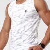 Regata Fitness Camuflado Esportiva Dry Fit Branco