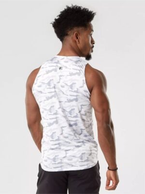 Regata Fitness Camuflado Esportiva Dry Fit Branco (06)
