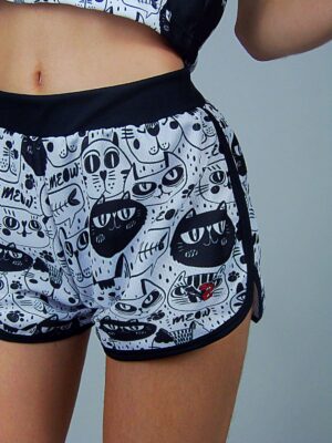 Short Barra Fã de Gatos Preto e Branco (6)