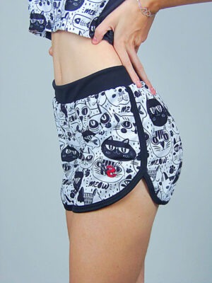 Short Barra Fã de Gatos Preto e Branco (7)