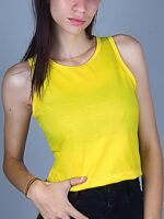 Blusa Cropped Amarelo Canário Regata Soltinha Tank Tee - No Sense