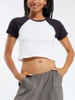Blusa Cropped Raglan Blusinha Soltinha Lisa Sem Estampa - No Sense