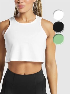 Blusa Cropped Regata Outfit Workout Soltinha Cores