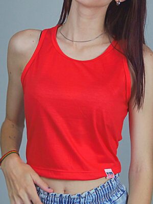 Blusa Cropped Vermelho Regata Soltinha Crop Top Tank Tee - No Sense