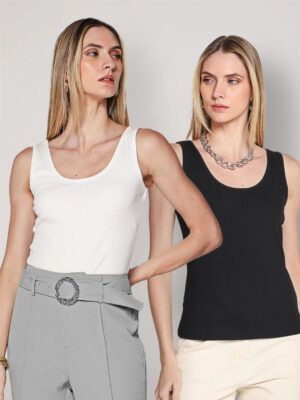 Camiseta Babylook 100% Algodão Regata Básica Sem Estampa - No Sense
