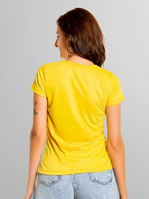 Camisetas Feminina Babylook Básica Amarelo Canário Lisa Sem Estampa - No Sense (3)